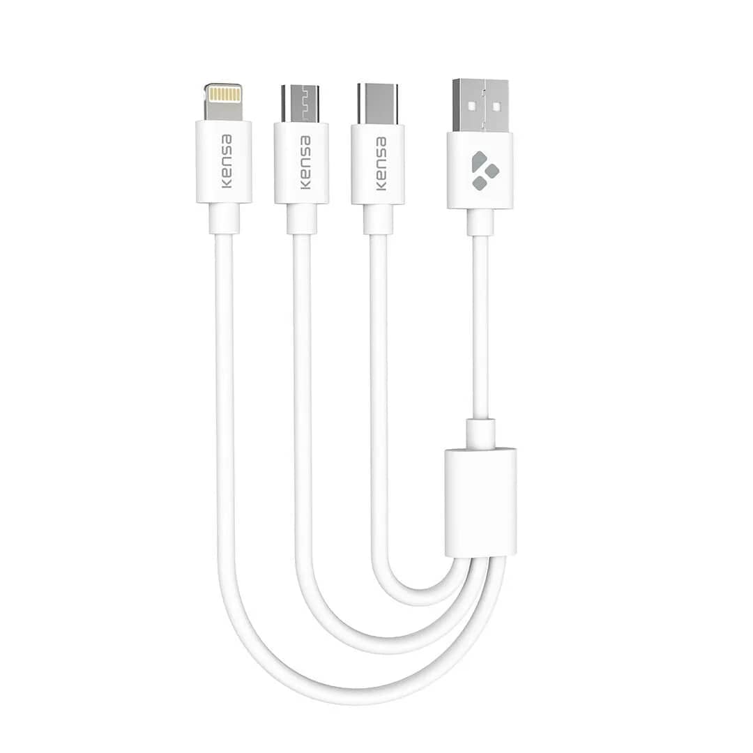 Kensa 4'ü 1 Arada Hızlı Şarj Kablosu (50cm)