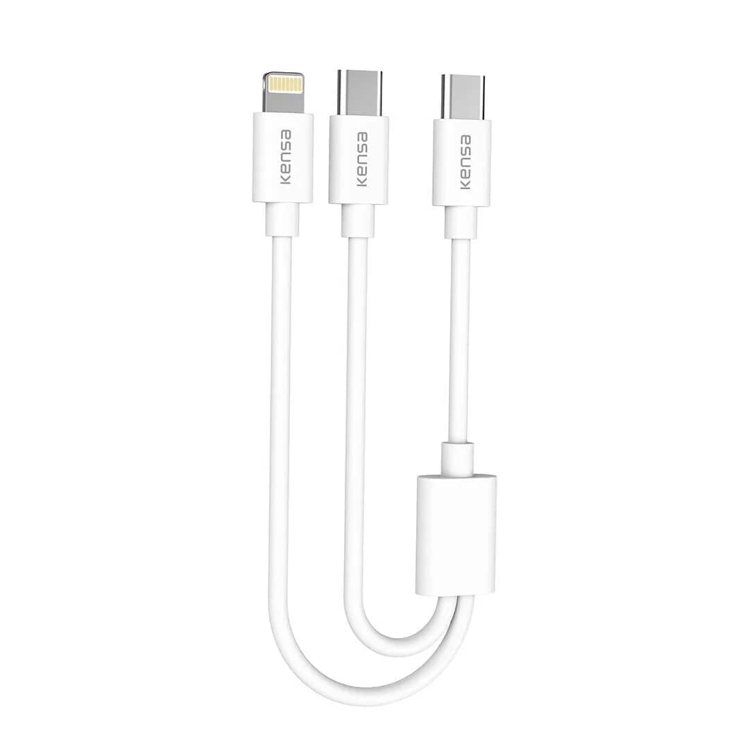 Kensa 3'ü 1 Arada Hızlı Şarj Kablosu (50cm)