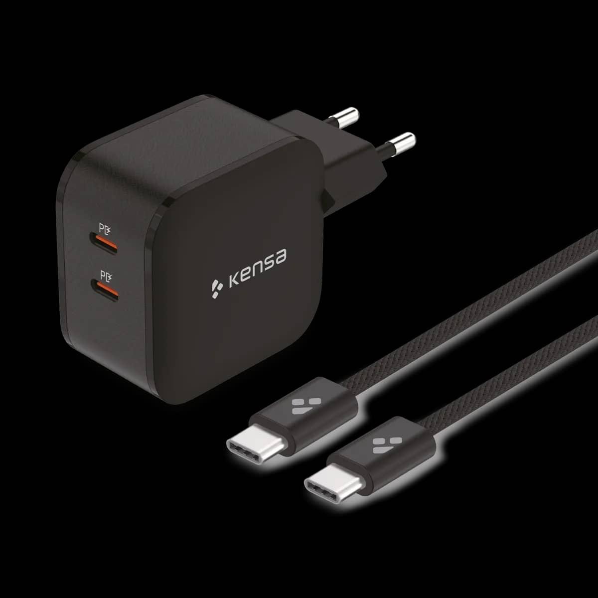 Kensa 60W Çift Portlu Akıllı Hızlı Şarj Seti