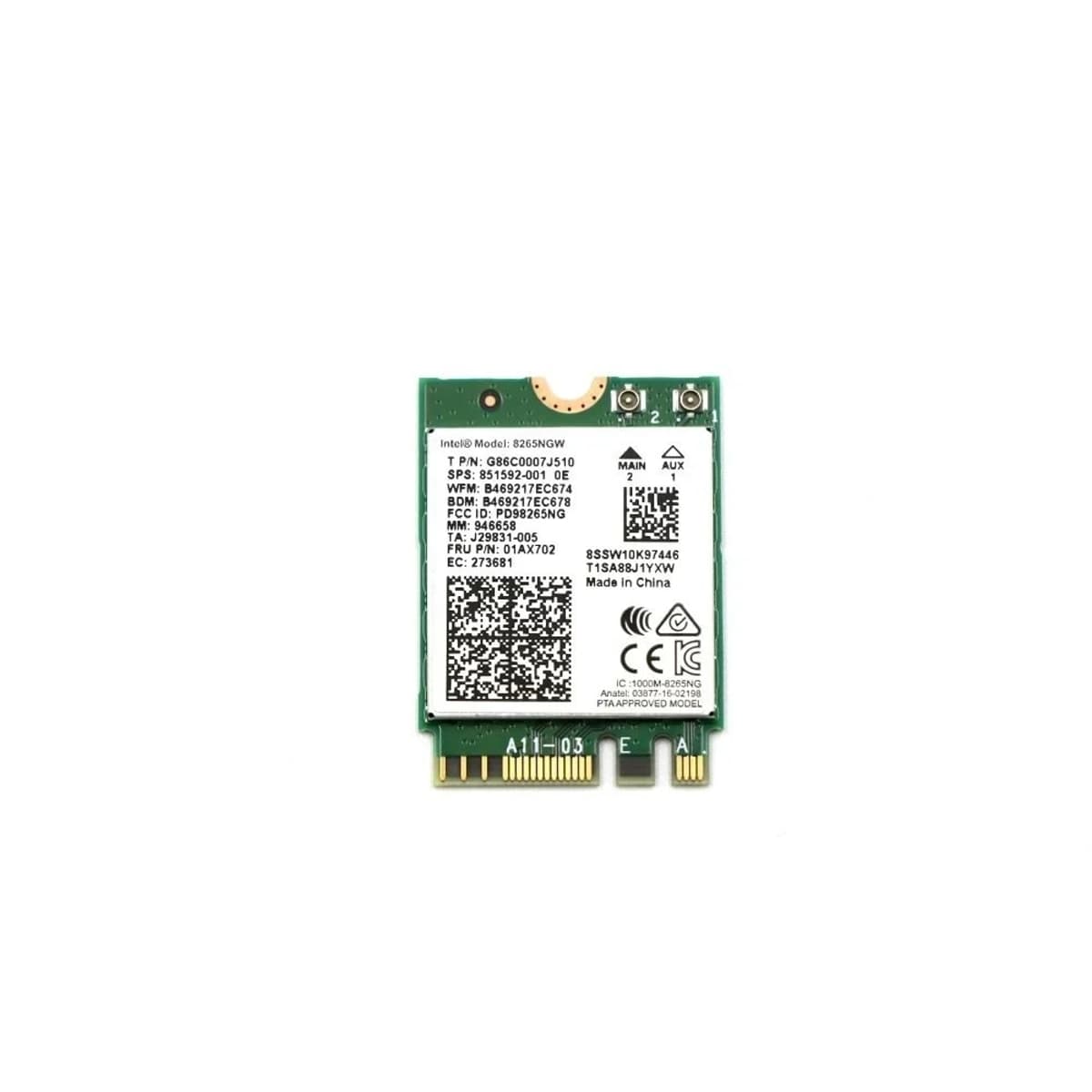 Orijinal Intel 8265NGW wifi kartı