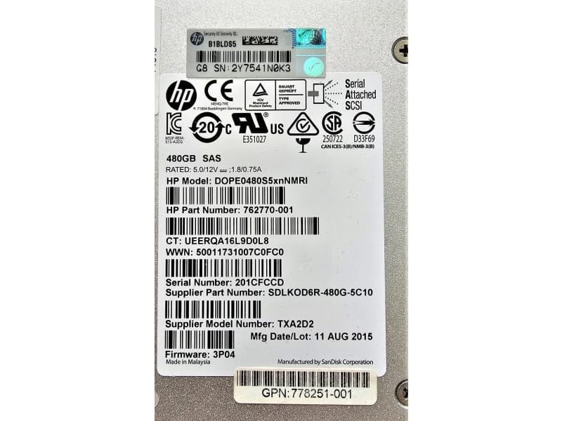 HP 480GB SAS Diski