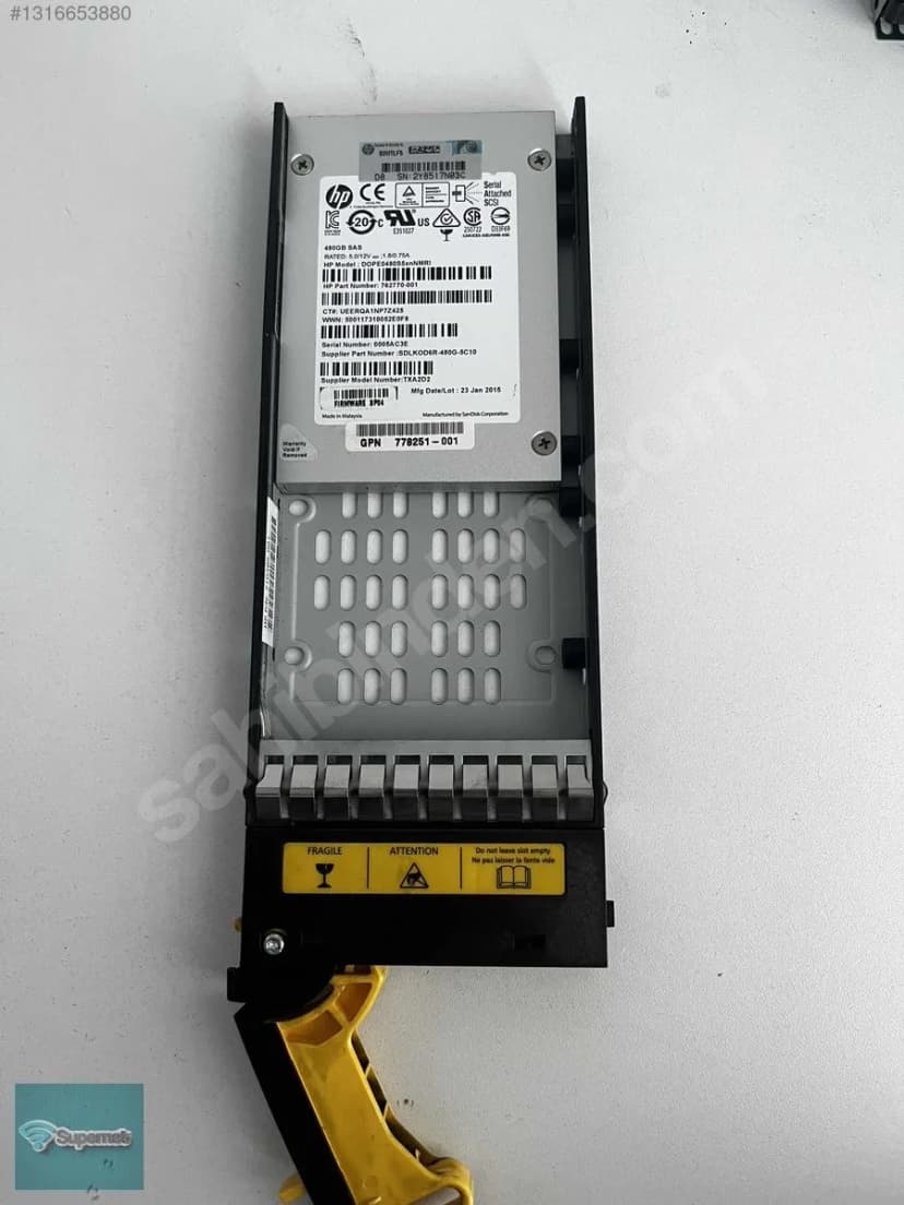 HP 480GB SAS Diski (kızaklı)