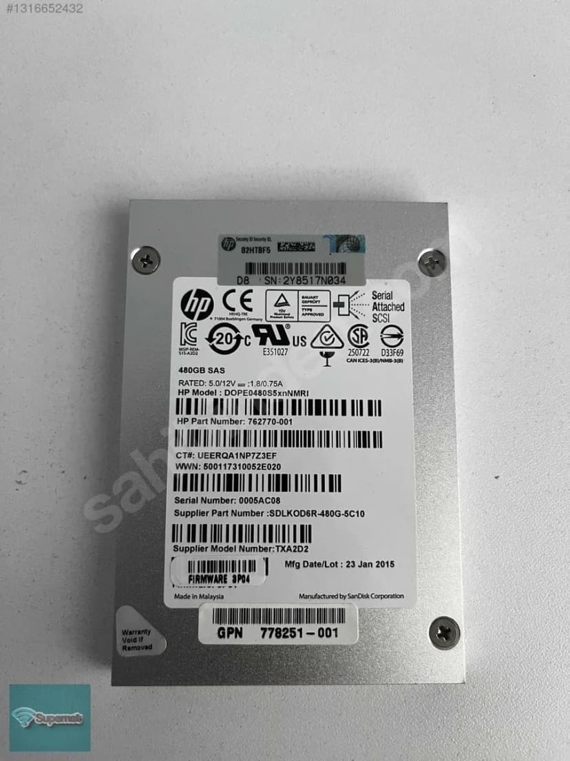 HP 480GB SAS Diski